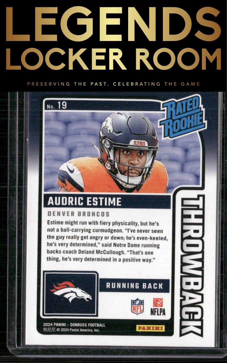 2024 Donruss #19 Audric Estime Rated Rookies Throwback