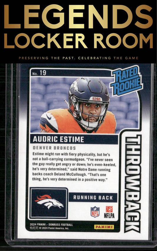2024 Donruss #19 Audric Estime Rated Rookies Throwback