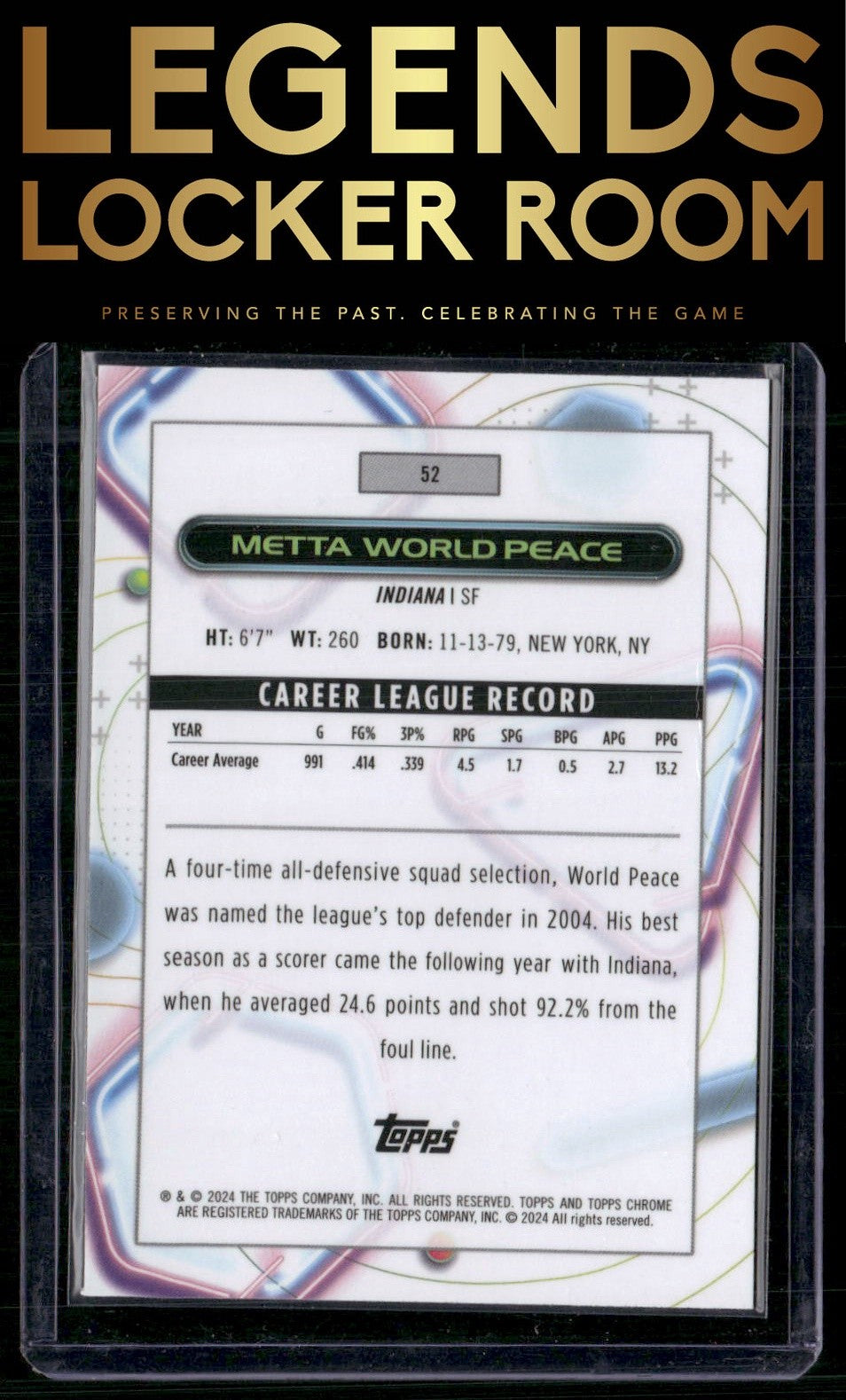 2023-24 Topps Chrome Cosmic #52 Metta World Peace