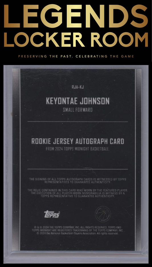 2023-24 Topps Midnight Keyontae Johnson Rookie Jersey Auto Twilight /199