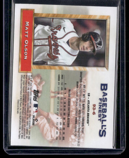 2024 Finest #93-6 Matt Olson What If... 1993 Finest Prototypes
