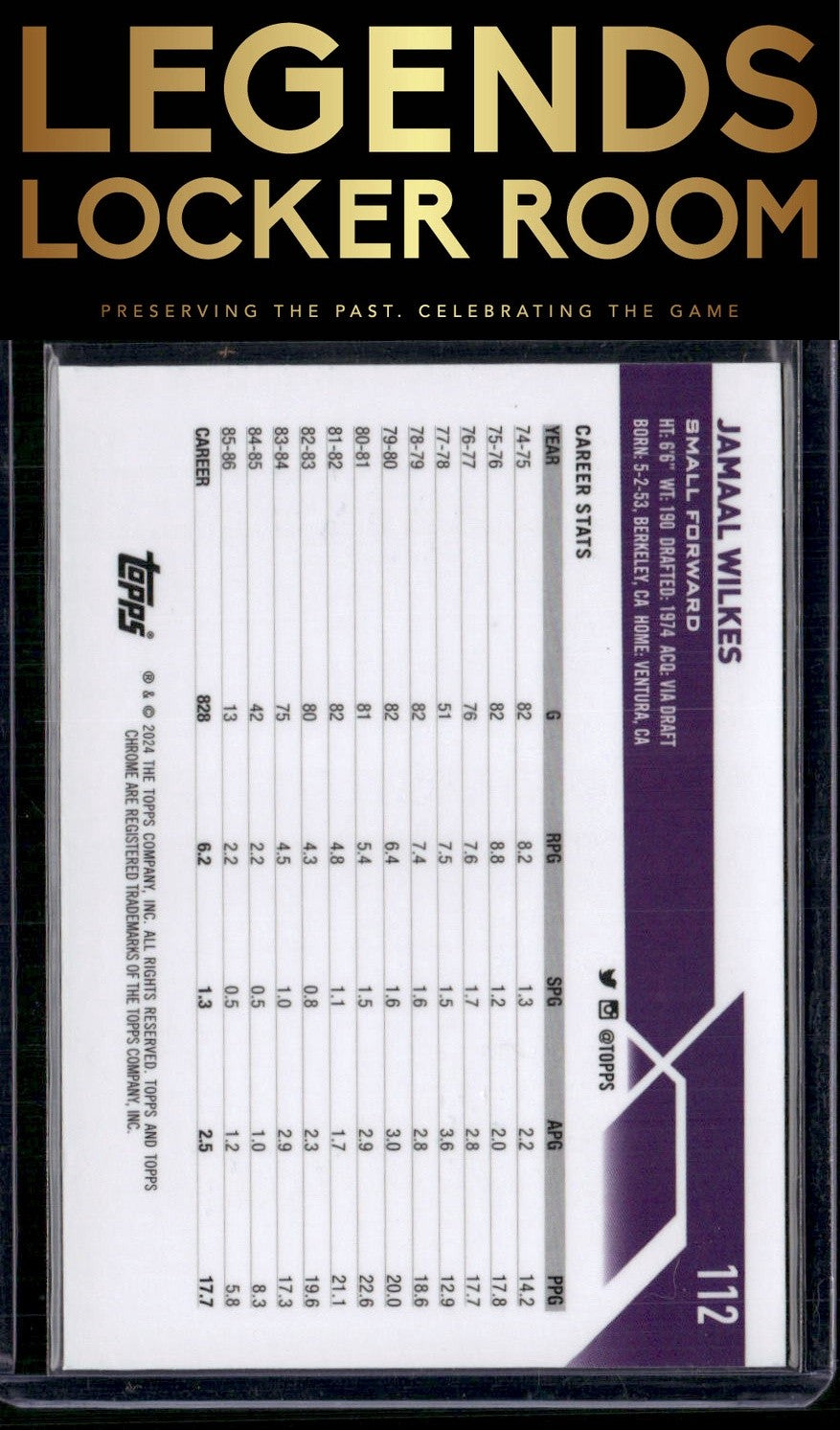 2023-24 Topps Chrome Sapphire #112 Jamaal Wilkes