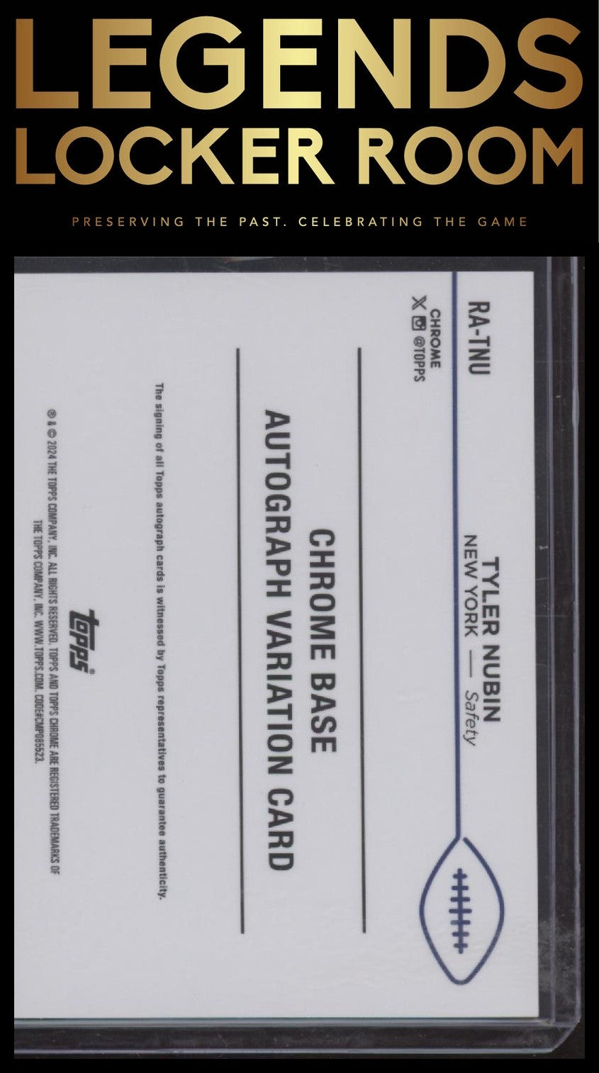 2024 Topps Chrome #RA-TNU Tyler Nubin Rookie Autographs Yellow Geo /75