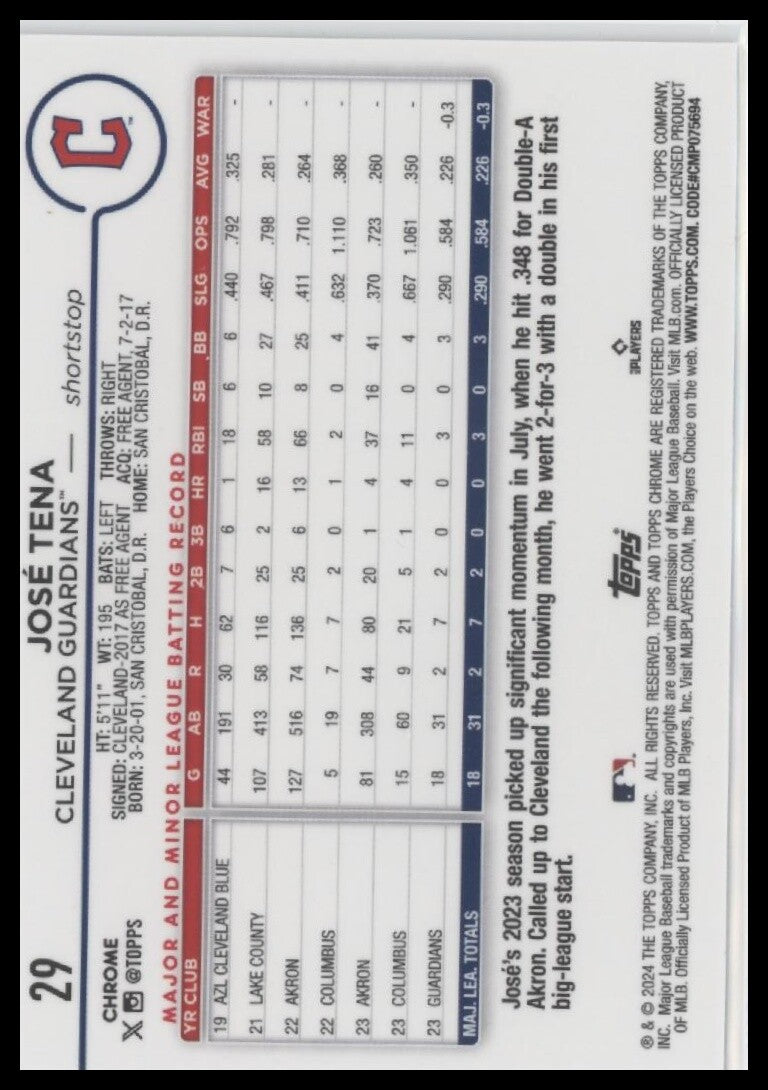 2024 Topps Chrome #29 José Tena