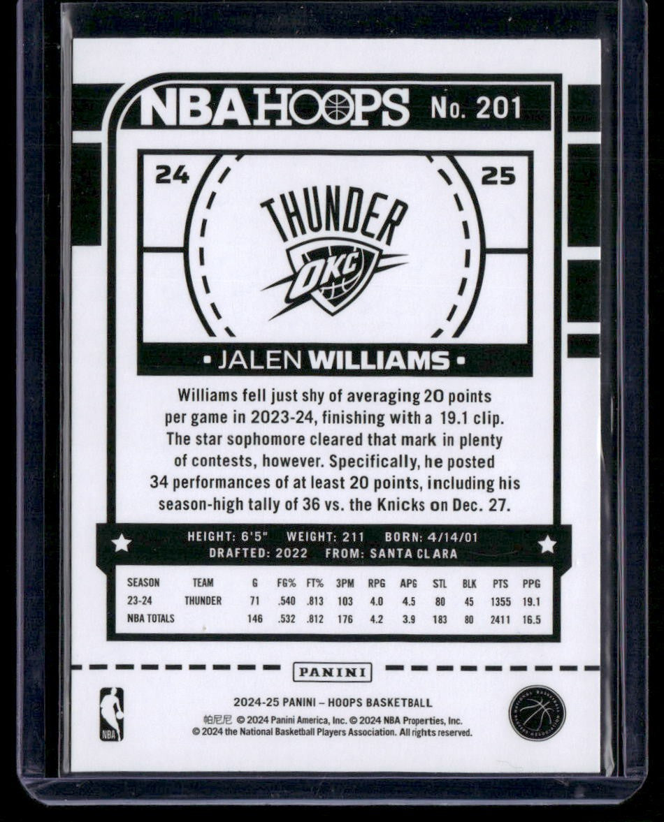 2024-25 Hoops #201 Jalen Williams