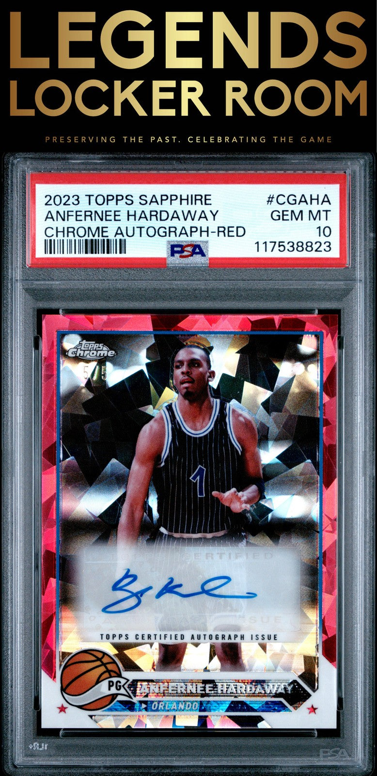 2023 Topps Chrome Sapphire Edition Autographs Anfernee Hardaway 5/5! PSA 10