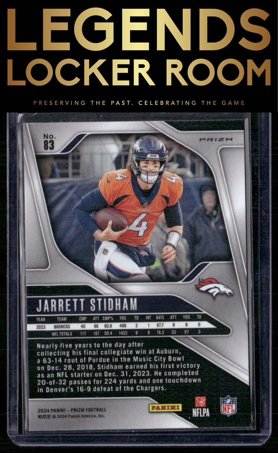 2024 Panini Prizm #83 Jarrett Stidham Silver