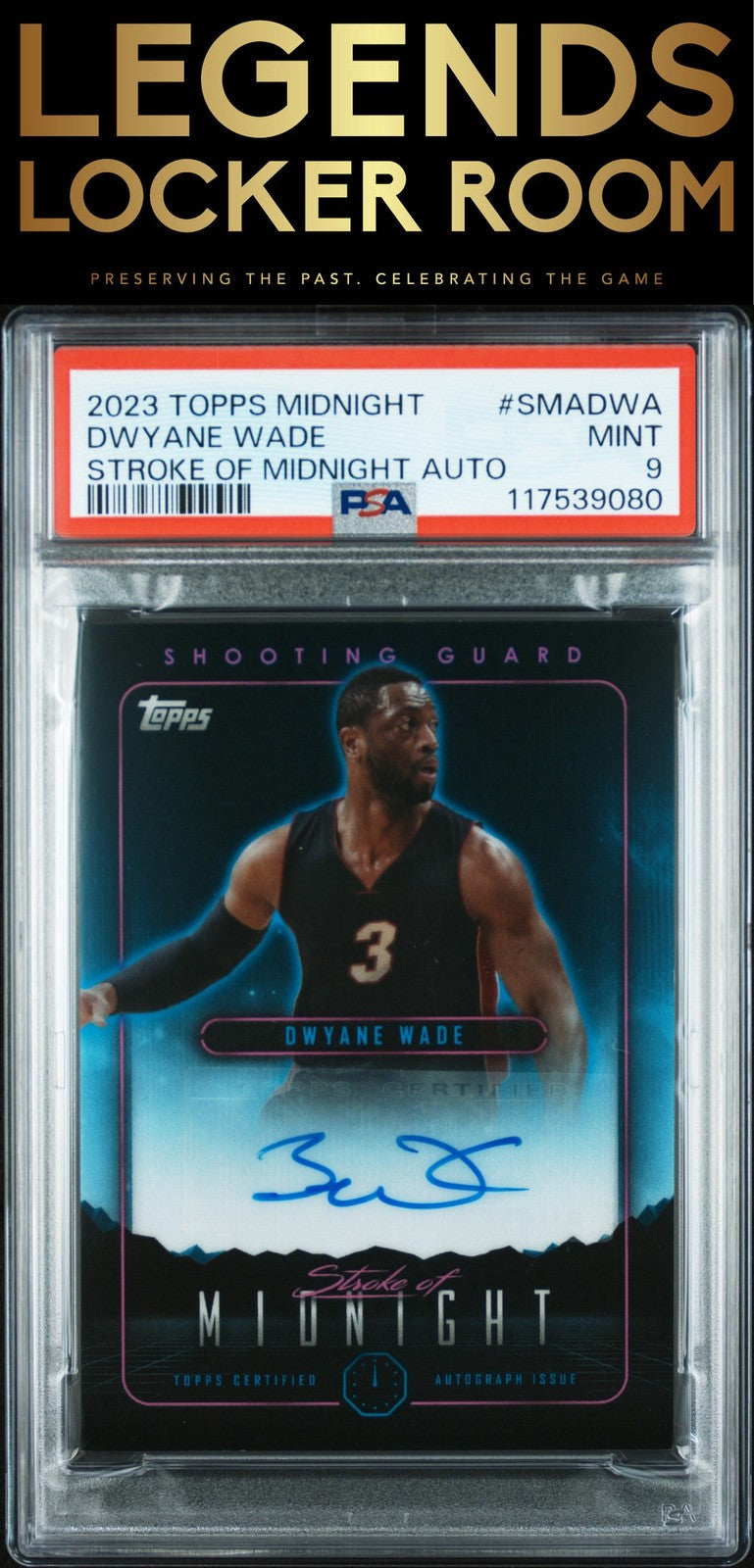 2023 Topps Midnight Stroke Of Midnight Autographs Dwyane Wade PSA 9
