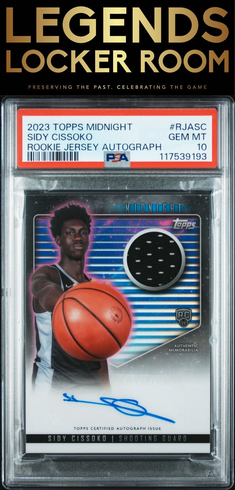 2023 Topps Midnight Rookie Jersey Autographs #RJASC Sidy Cissoko PSA 10