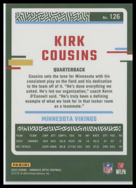 2023 Donruss Optic #126 Kirk Cousins