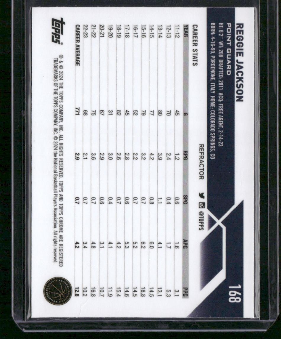 2023-24 Topps Chrome #168 Reggie Jackson Refractors