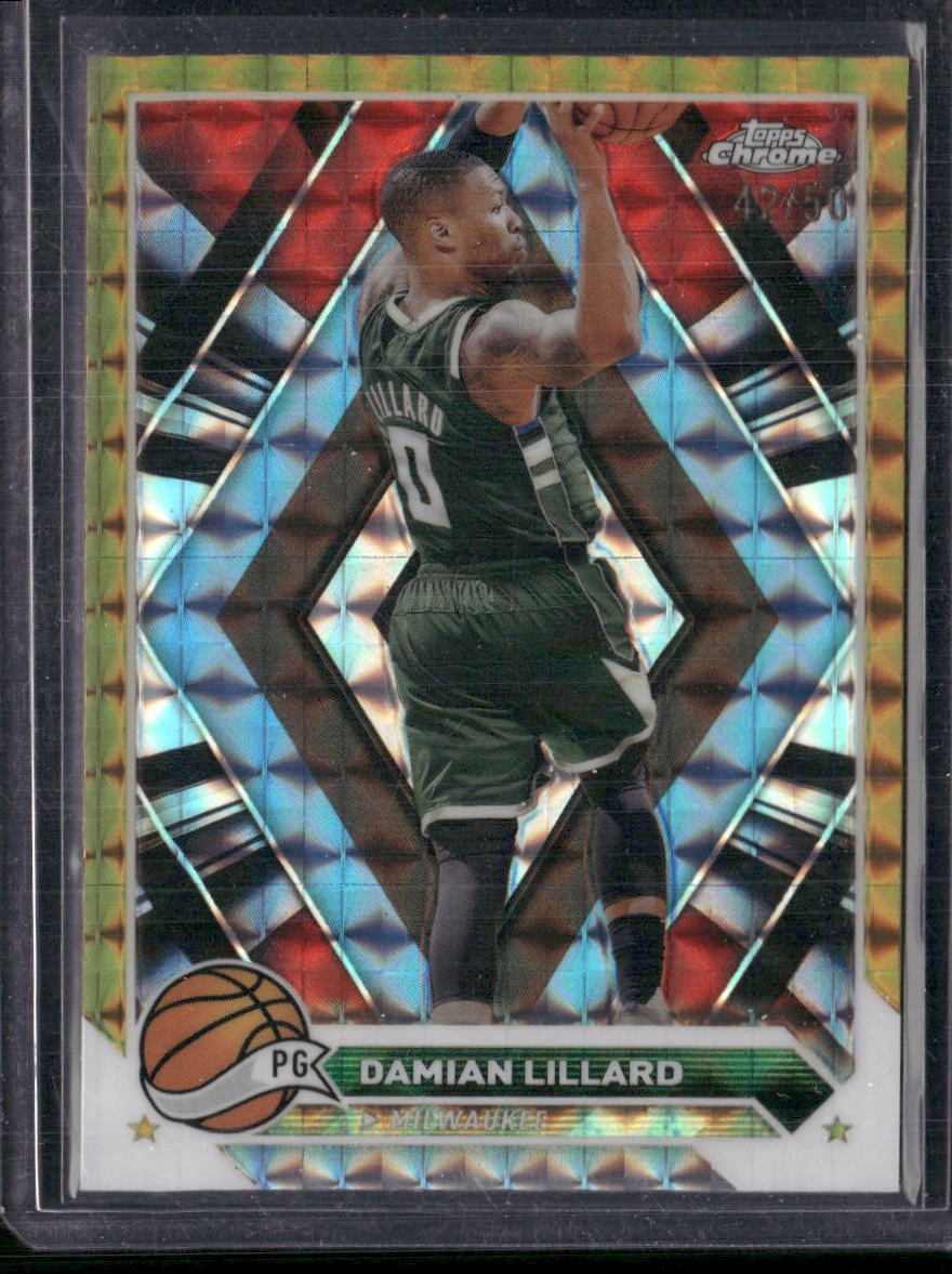 2023-24 Topps Chrome #132 Damian Lillard Gold Geometric #/50