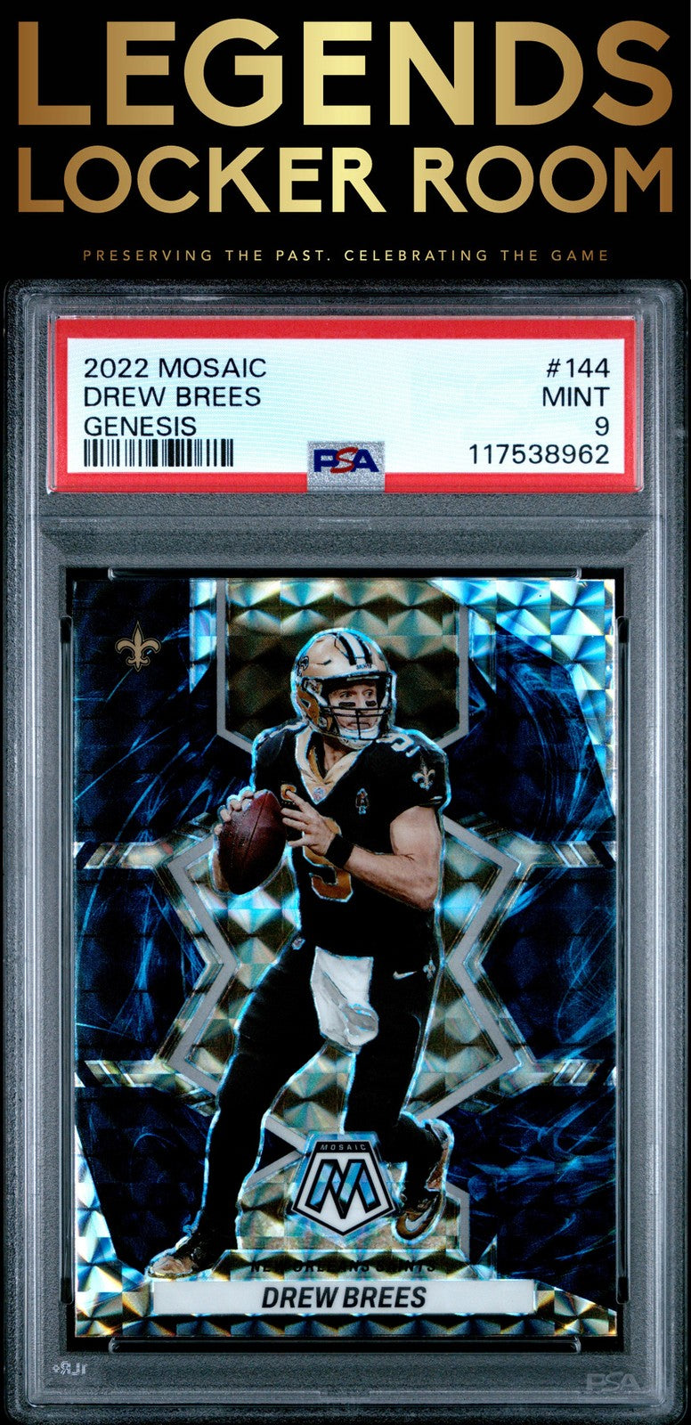 2022 Panini Mosaic #144 Drew Brees Genesis PSA 9