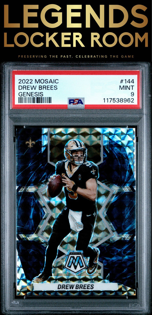 2022 Panini Mosaic #144 Drew Brees Genesis PSA 9