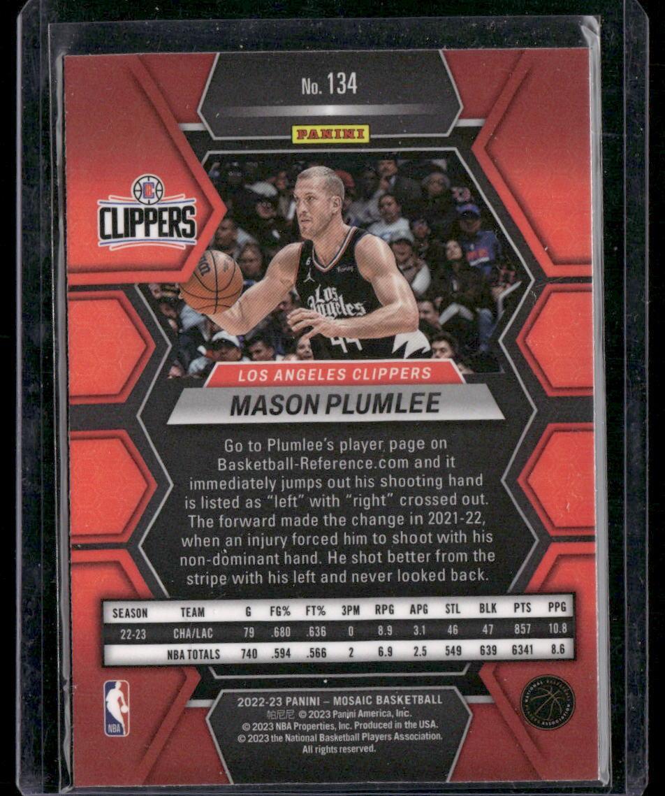 2022-23 Panini Mosaic #134 Mason Plumlee