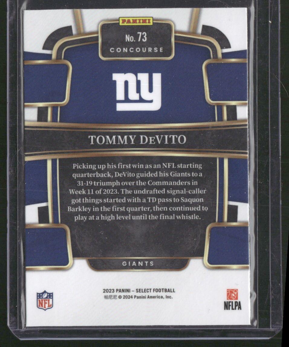 2023 Panini Select #73 Tommy DeVito