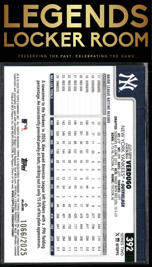 2025 Topps #392 Alex Verdugo Gold #/2025