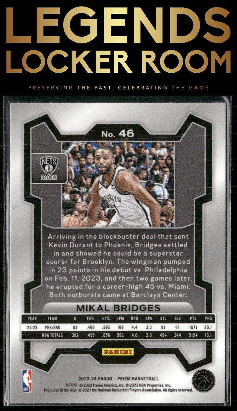 2023-24 Panini Prizm #46 Mikal Bridges
