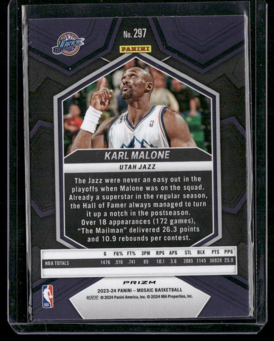 2023-24 Panini Mosaic #297 Karl Malone Silver