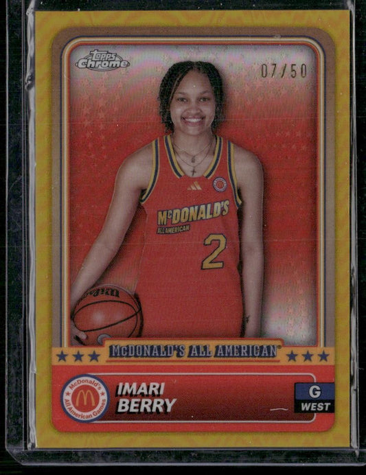 2024 Topps Chrome McDonald's All-American Imari Berry Gold Refractor /50