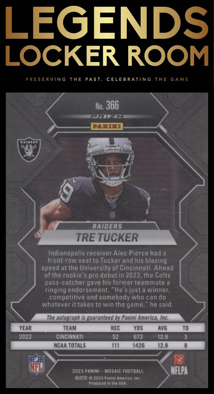 2023 Panini Mosaic #366 Tre Tucker Auto Mosaic Prizm