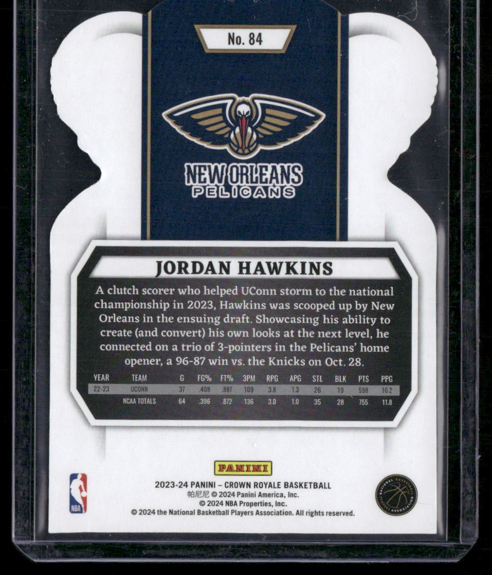 2023-24 Panini Crown Royale #84 Jordan Hawkins Crystal