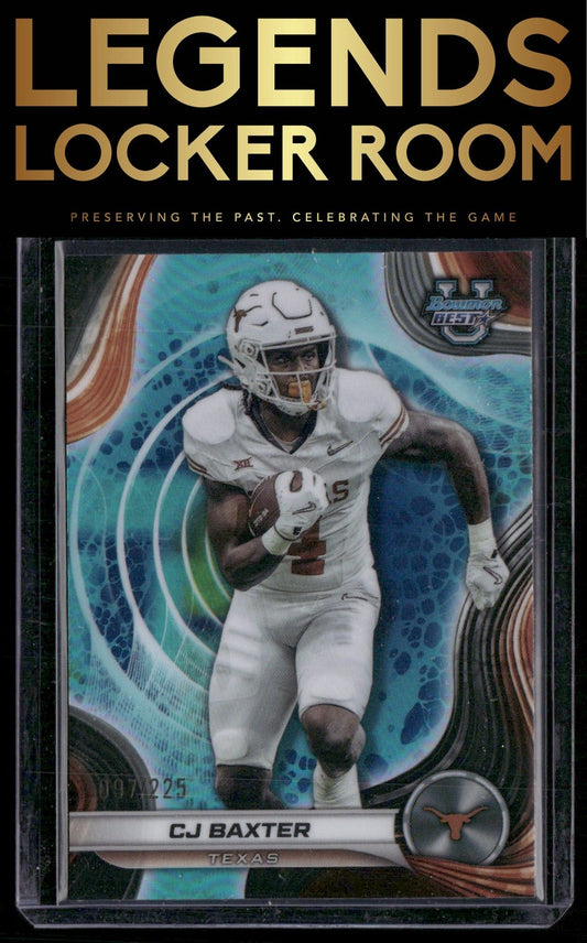 2024 Bowman University Best #62 CJ Baxter Aqua Refractor #/225