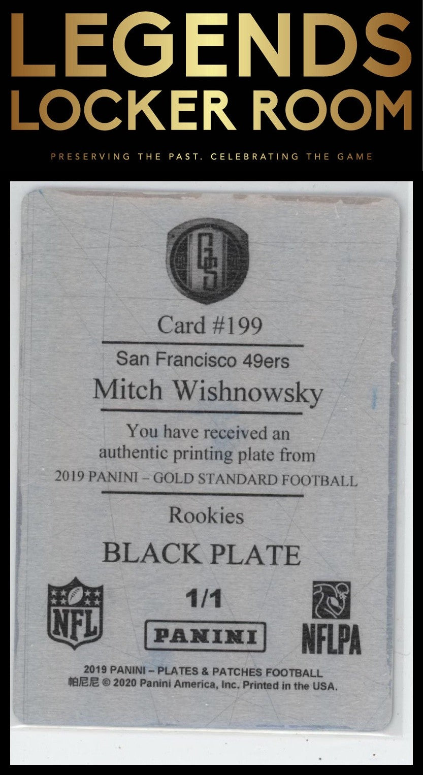 2019 Panini Gold Standard #199 Mitch Wishnowsky Black Printing Plate 1/1