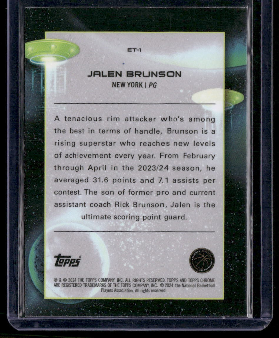2023-24 Topps Chrome Cosmic #ET-1 Jalen Brunson Extraterrestrial Talent