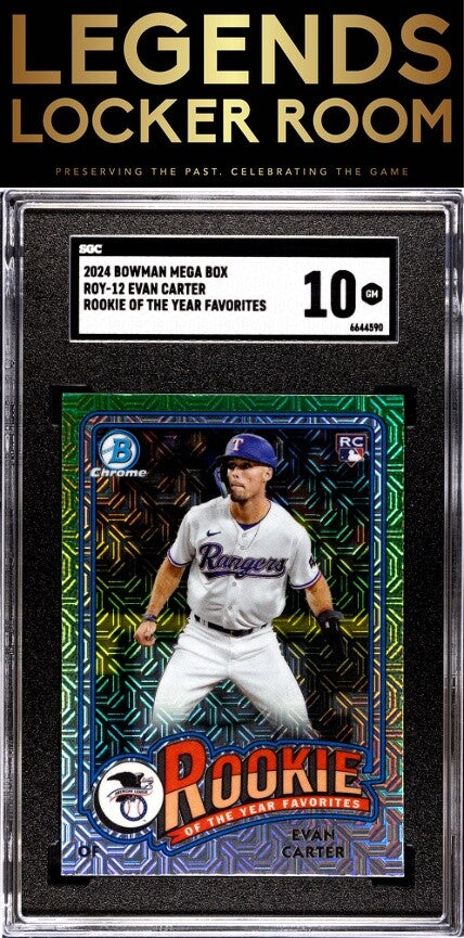 2024 Bowman Mega Box #ROY-12 Evan Carter Rookie Of The Year Favorites SGC 10