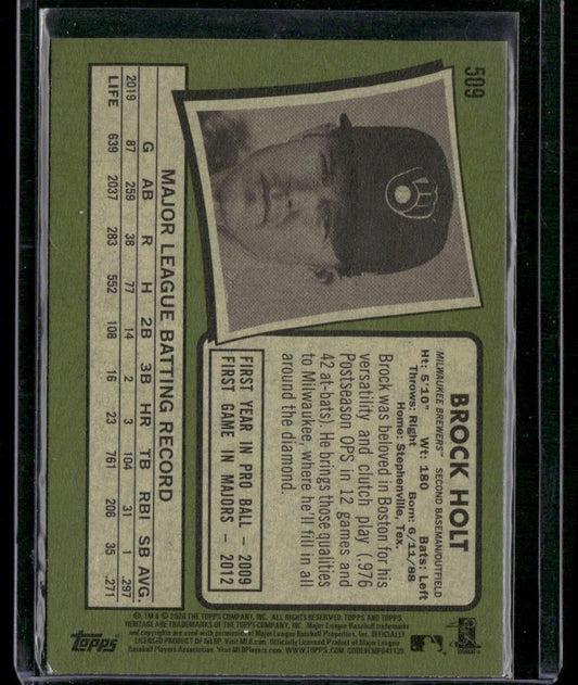 2020 Topps Heritage #509 Brock Holt