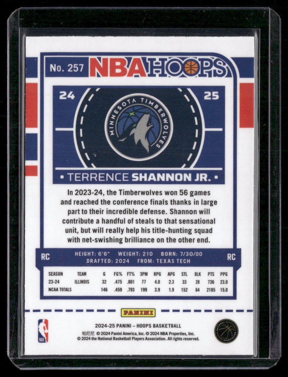 2024-25 Hoops #257 Terrence Shannon Jr. Premium Prizms Silver