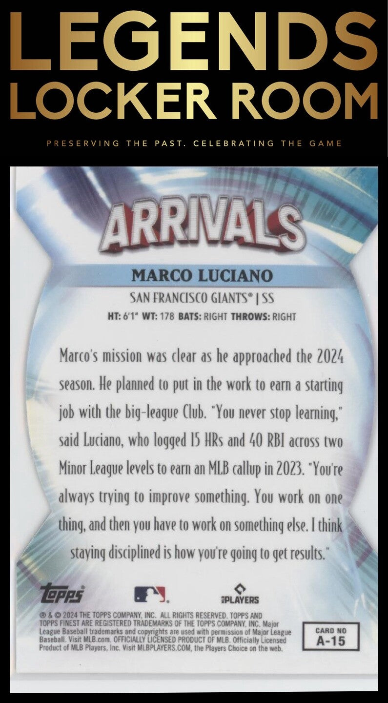 2024 Finest #A-15 Marco Luciano Arrivals