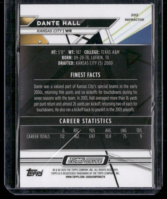 2023 Topps Composite #202 Dante Hall Finest Refractor