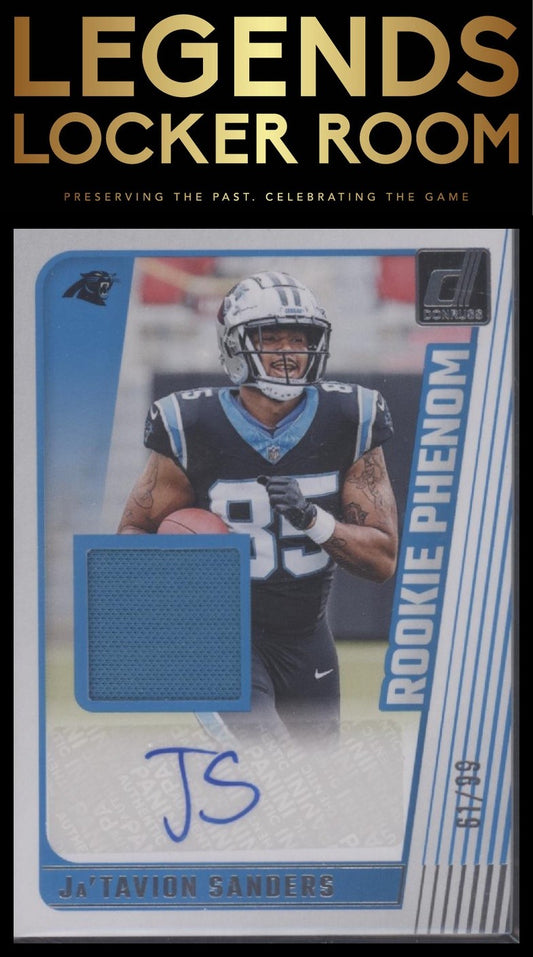 2024 Donruss #RJA-JSA Ja'Tavion Sanders Rookie Phenom Jersey Autographs #/99