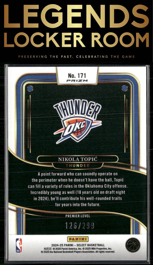 2024-25 Panini Select #171 Nikola Topic Light Blue Prizm #/299