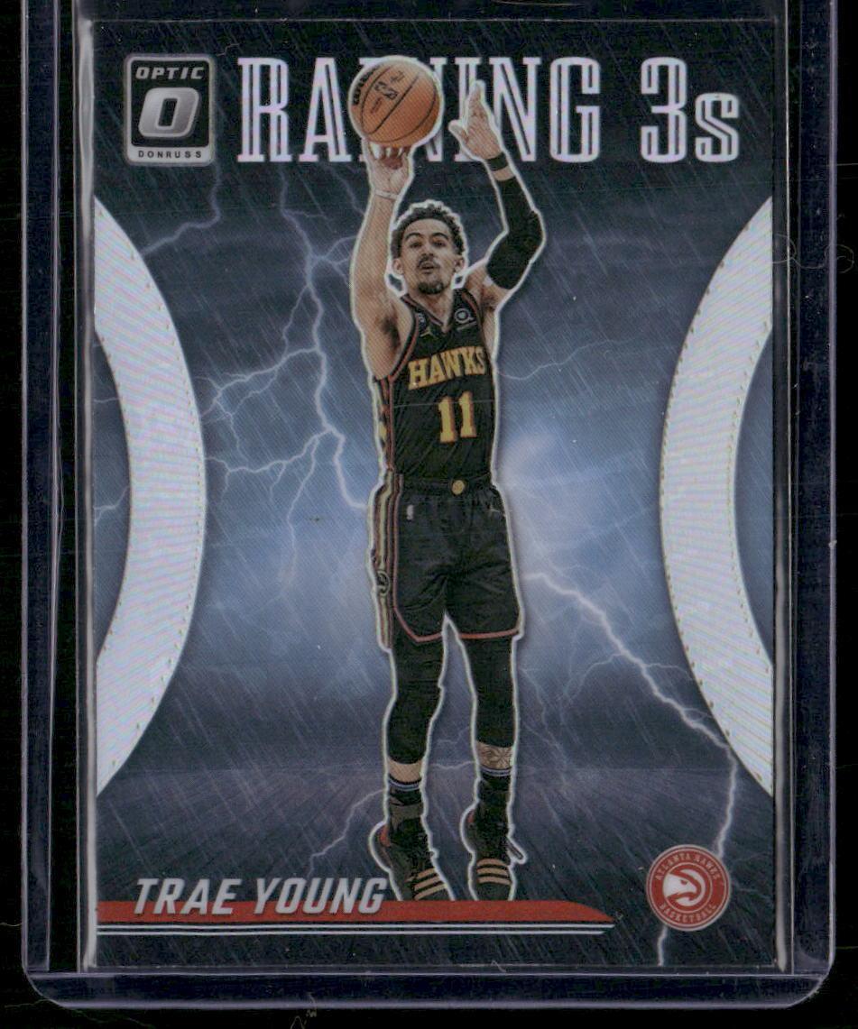 2023-24 Donruss Optic #19 Trae Young Raining 3s Holo