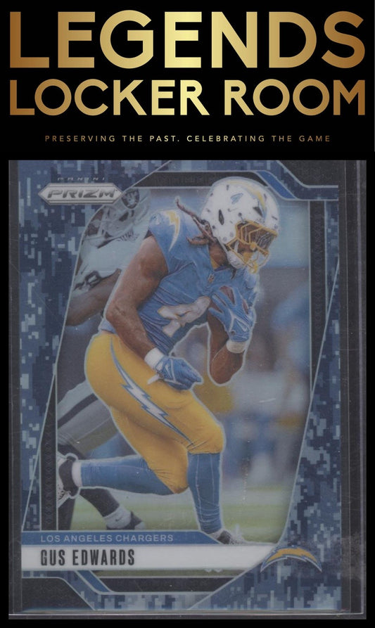 2024 Panini Prizm #158 Gus Edwards Navy Camo #/25