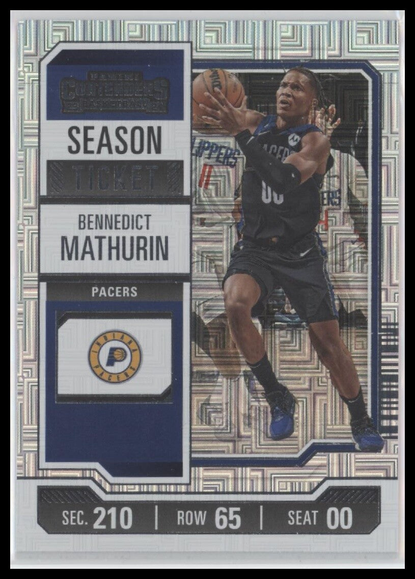 2023-24 Panini Contenders #10 Bennedict Mathurin Season Ticket Premium Edition
