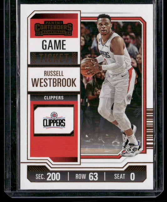 2023-24 Panini Contenders #86 Russell Westbrook Game Ticket Bronze