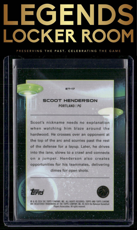 2023-24 Topps Chrome Cosmic #ET-17 Scoot Henderson Extraterrestrial Talent