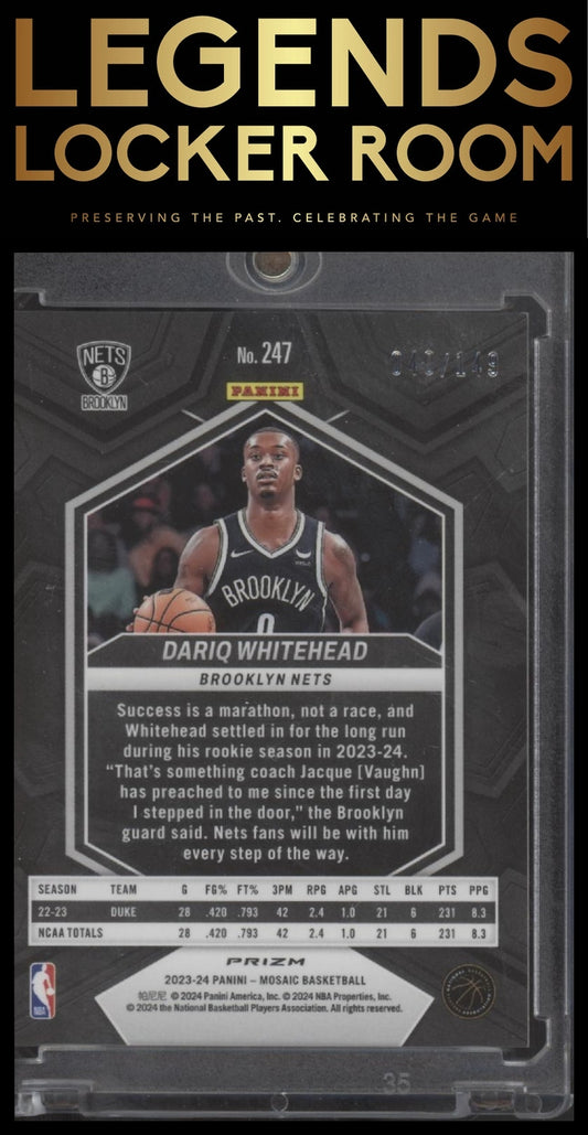 2023-24 Panini Mosaic #247 Dariq Whitehead Pink #/149
