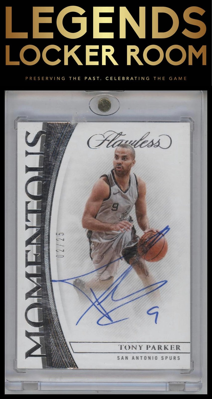2021-22 Panini Flawless #MMA-TPK Tony Parker Momentous Autographs #/25