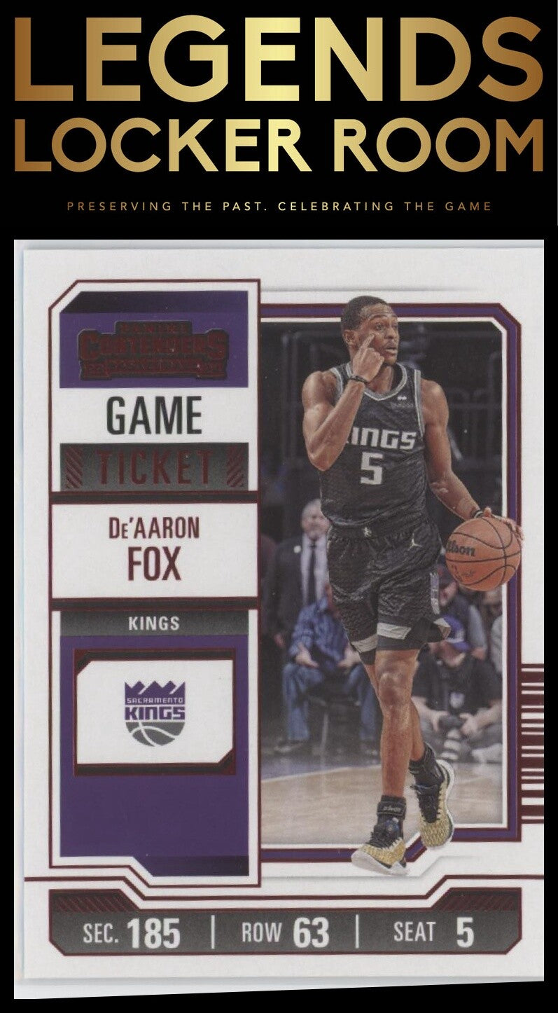 2023-24 Panini Contenders #40 De'Aaron Fox Season Ticket Retail