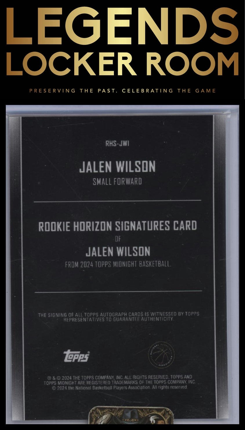 2023-24 Topps Midnight #RHS-JWI Jalen Wilson Rookie Horizon Signatures