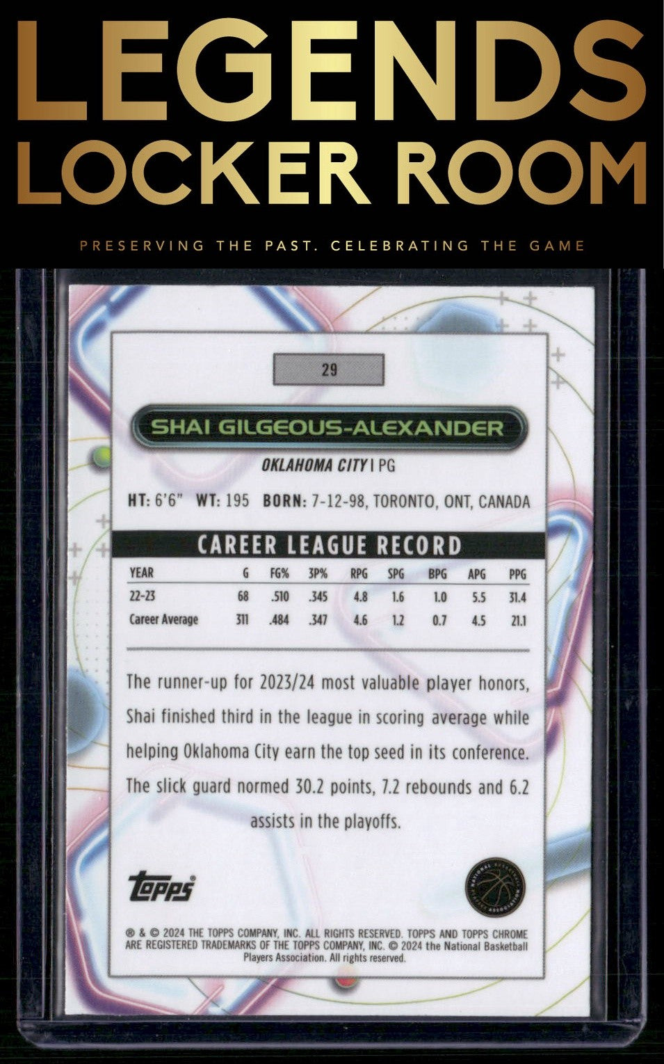 2023-24 Topps Chrome Cosmic #29 Shai Gilgeous-Alexander