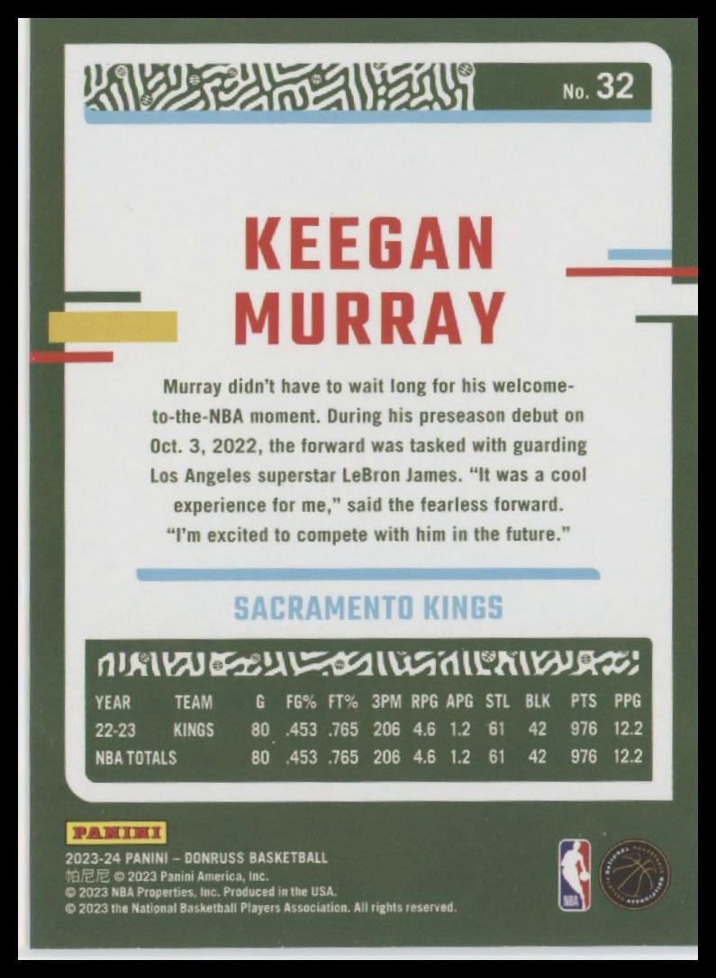 2023-24 Donruss #32 Keegan Murray
