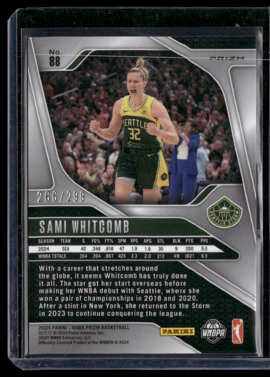 2024 Panini Prizm WNBA #88 Sami Whitcomb Red Prizms #/299