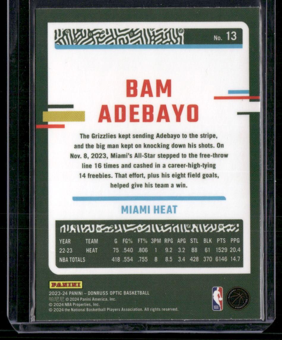 2023-24 Donruss Optic #13 Bam Adebayo
