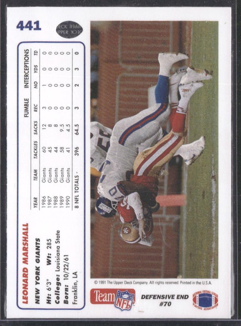1991 Upper Deck #441 Leonard Marshall